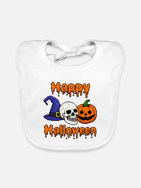 Fröhliches Halloween - Baby Bio-Lätzchen - Weiß