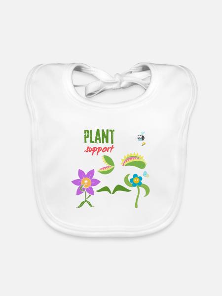 Pflanzenunterstützung - Baby Bio-Lätzchen - Weiß - Vorne