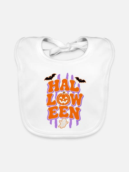 Halloween Grusel Saison  - Baby Bio-Lätzchen - Weiß - Vorne