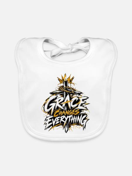 Grace Changes Everything - Baby Bio-Lätzchen - Weiß - Vorne
