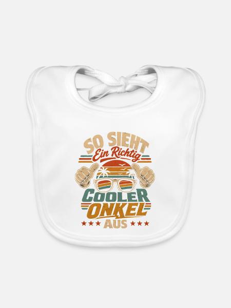 So sieht ein cooler Onkel aus - Baby Bio-Lätzchen - Weiß - Vorne
