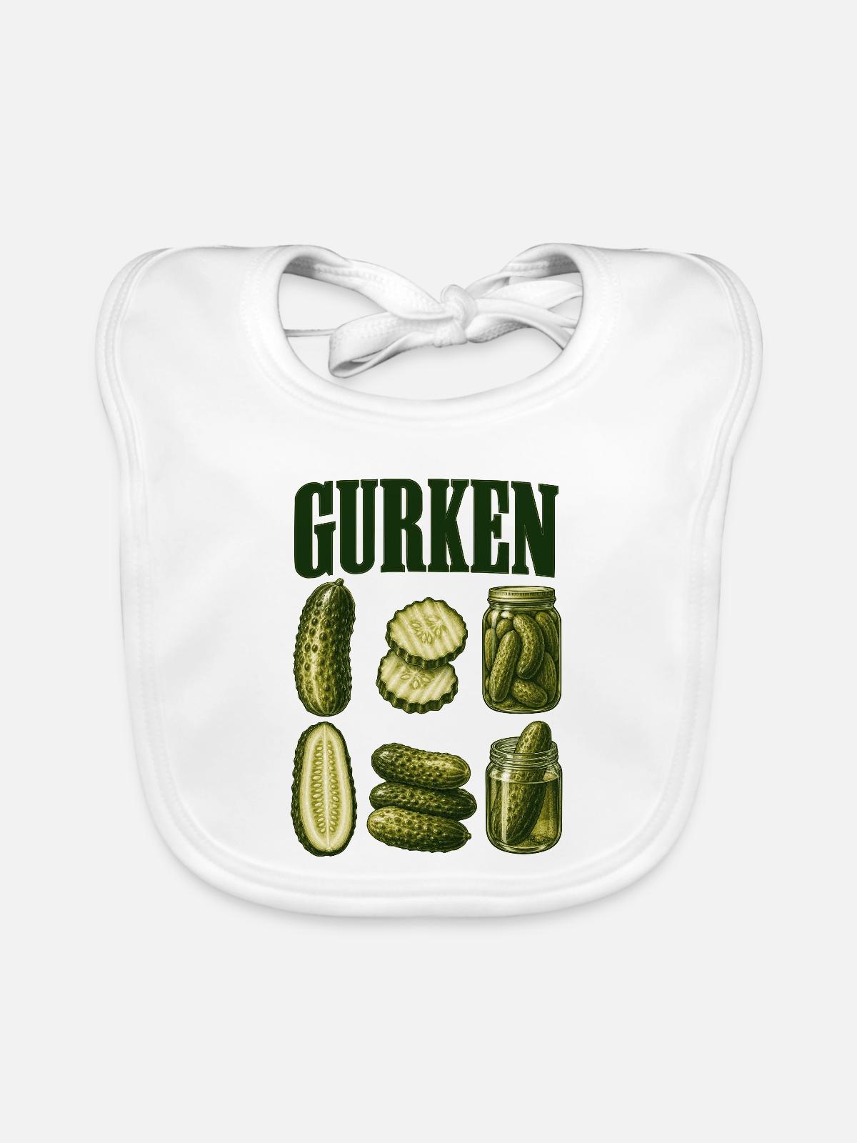 Gurkenkunde - Baby Bio-Lätzchen - Weiß - Vorne