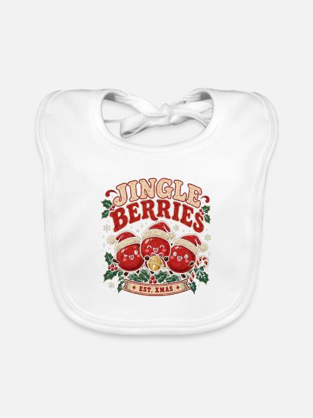 Nikolaus Weihnachten Weihnachtsmann Sonnenbrille - Baby Bio-Lätzchen - Weiß - Vorne