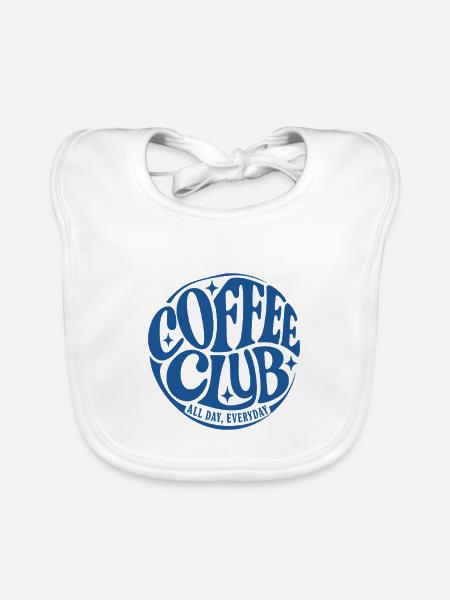 Coffee Club - Baby Bio-Lätzchen - Weiß - Vorne