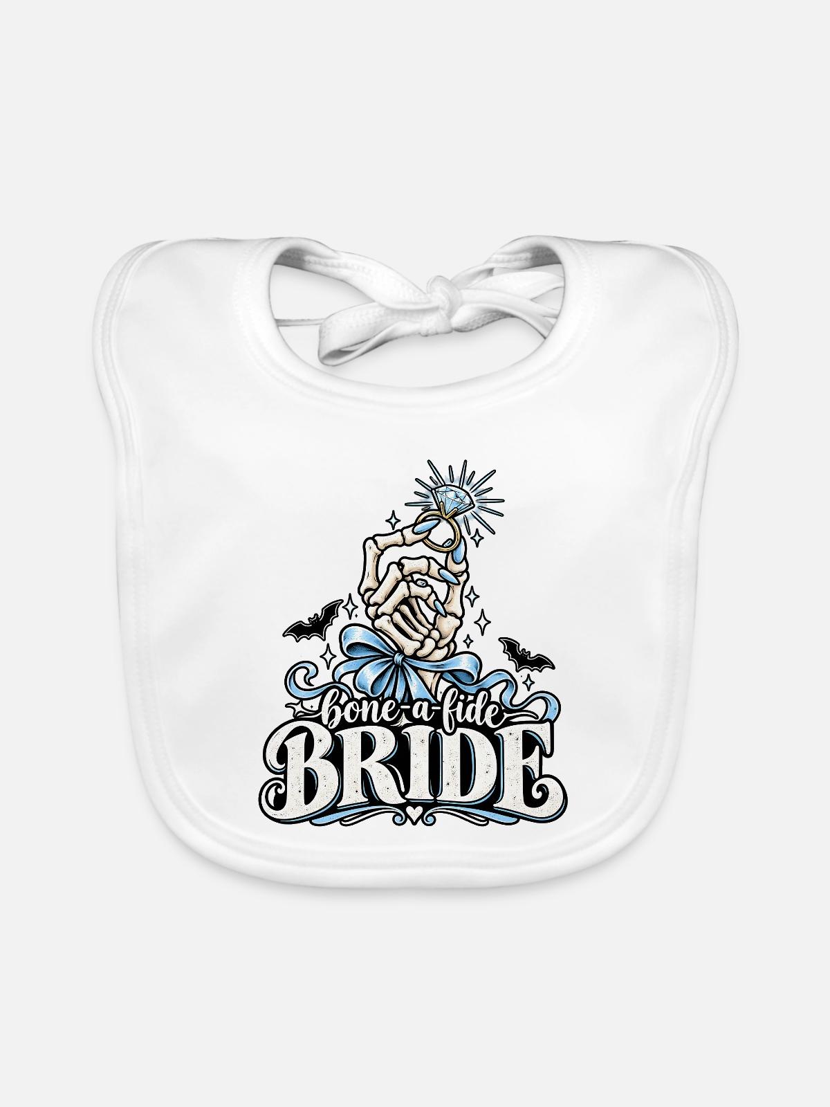 Bone-a-kide Bride Ring Design - Baby Bio-Lätzchen - Weiß - Vorne