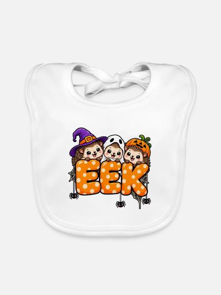 EEK Halloween Trio - Baby Bio-Lätzchen - Weiß - Vorne