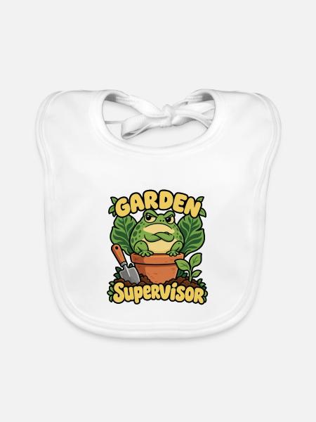 Garden Supervisor  - Baby Bio-Lätzchen - Weiß - Vorne