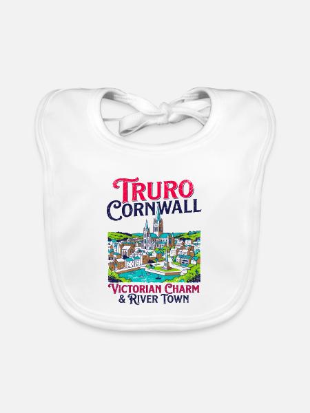 City Truro Cornwall Victorian Charm River Town - Baby Bio-Lätzchen - Weiß - Vorne