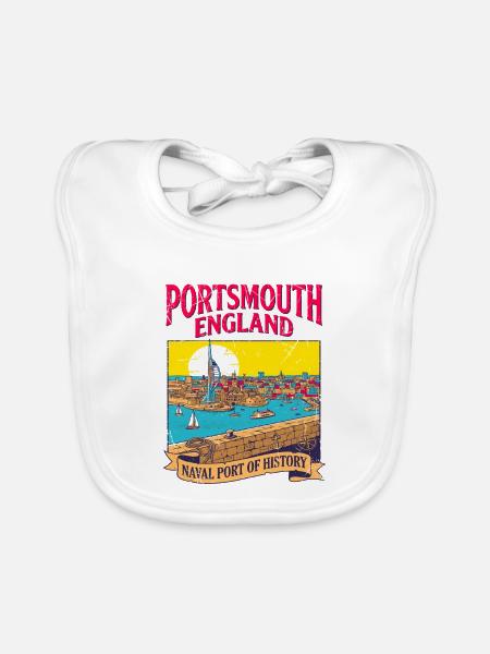 City Portsmouth England Naval Port Of History - Baby Bio-Lätzchen - Weiß - Vorne
