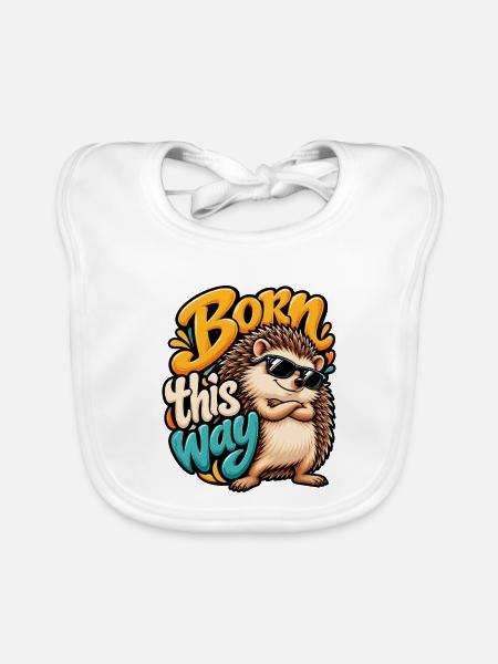 Igel - Baby Bio-Lätzchen - Weiß - Vorne