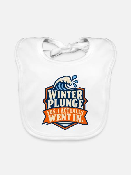 Winter Sprung Kaltwasser-challenge Schwimmfinisher - Baby Bio-Lätzchen - Weiß