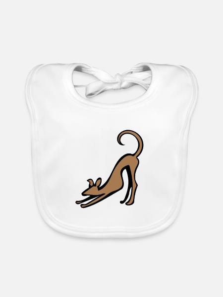Katzenstrecken-Silhouette - Baby Bio-Lätzchen - Weiß - Vorne