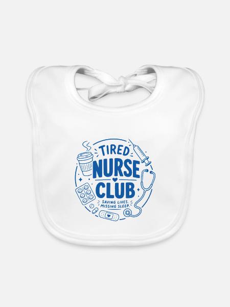 Tired Nurse Club - Baby Bio-Lätzchen - Weiß - Vorne