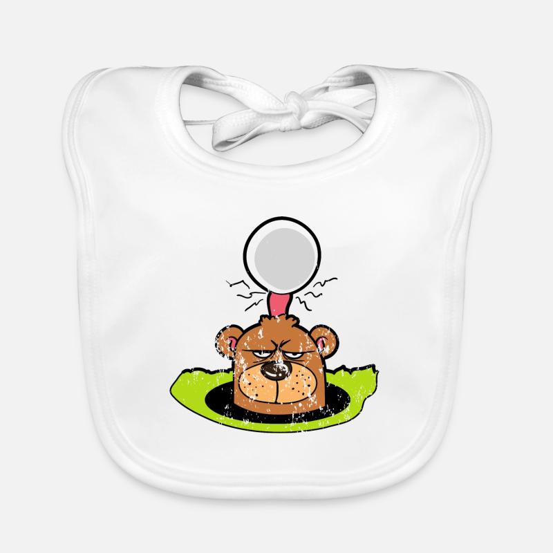 Retro Vintage Grunge Style Golf Course Golf Gopher Organic Baby Bibs