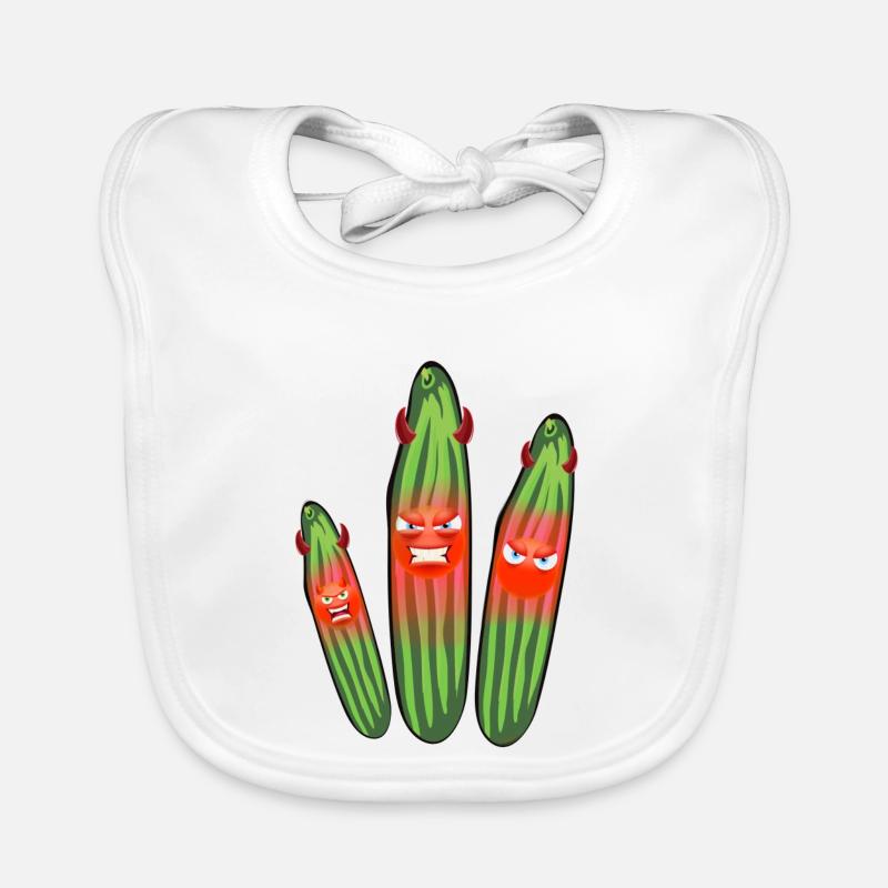 Angry cucumber, cucumbers, comic, cucumber Organic Baby Bibs