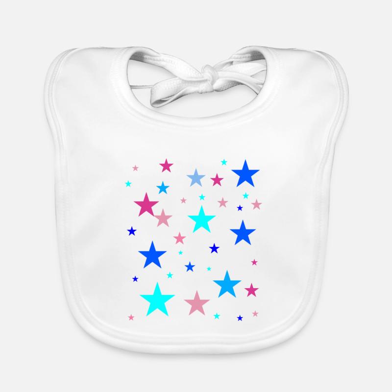 étoiles, Coloré, bleu, rose, rose Bavoir bio Bébé
