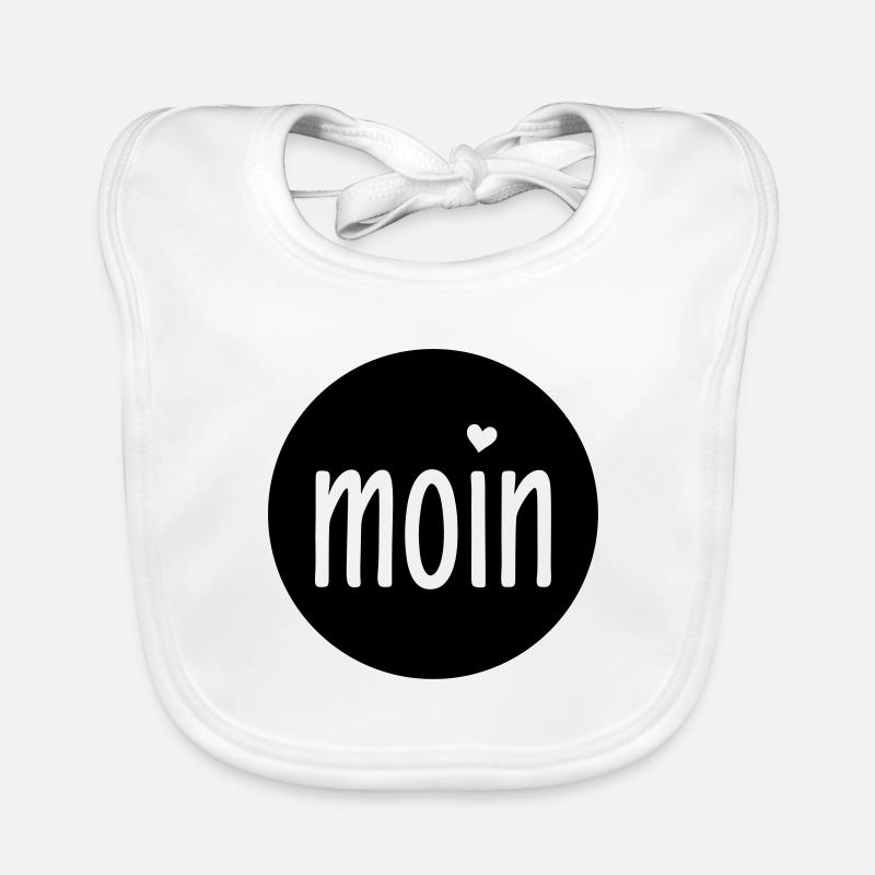 Moin Herz - norddeutscher Gruß - Baby Bio-Lätzchen - Weiß