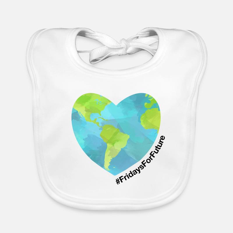 Fridays For Future Erde Herz Baby Bio-Lätzchen