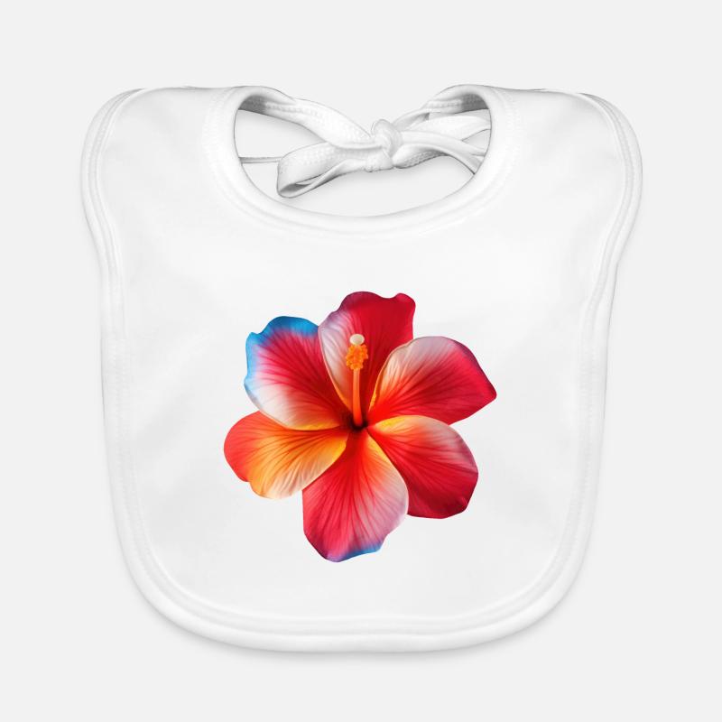 Hibiscus Fleur Hawaïenne Bavoir bio Bébé