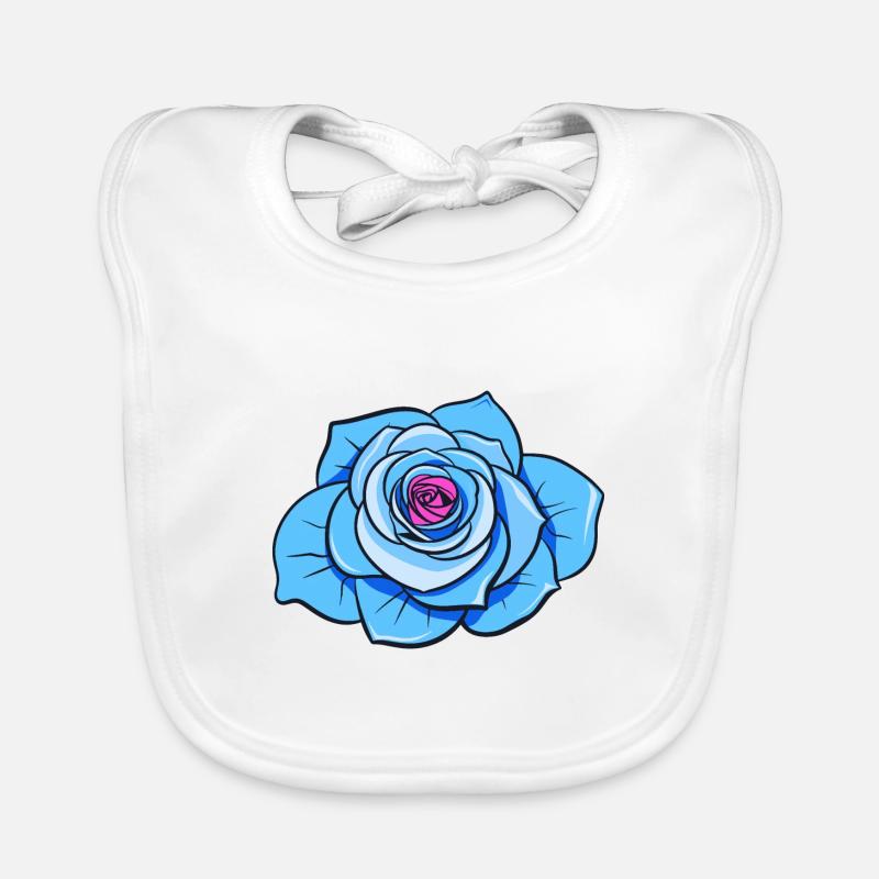 Blaue Rose Baby Bio-Lätzchen