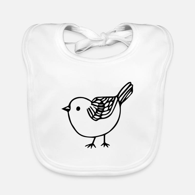 Vogel - Baby Bio-Lätzchen - Weiß