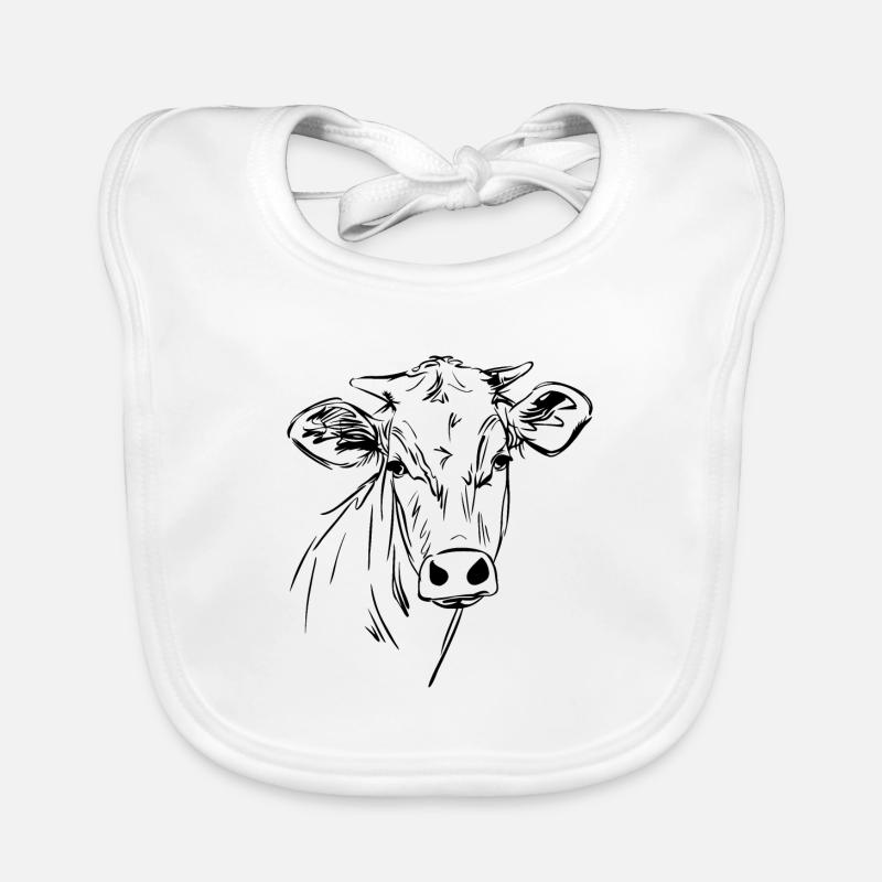 Vache Vaches - Bavoir bio Bébé - blanc