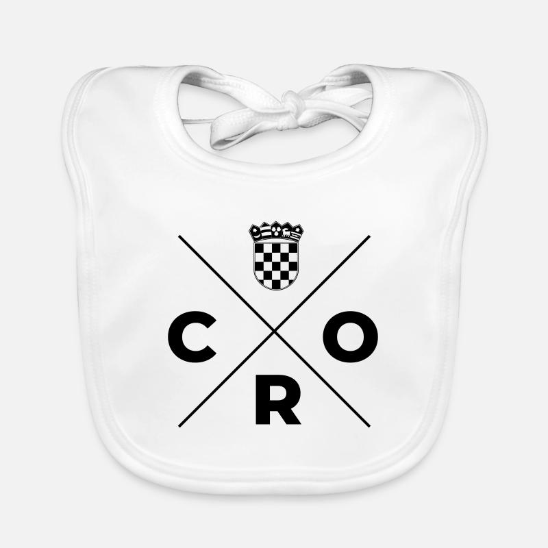 From Croatia with Love - emblem single black Organic Baby Bibs