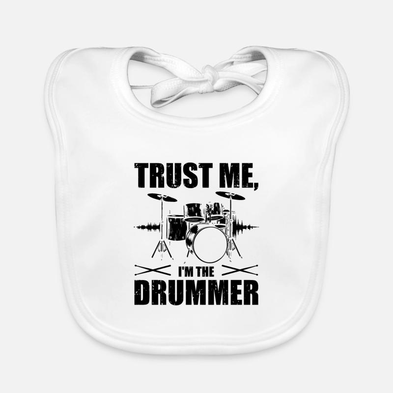 Drummer - Baby Bio-Lätzchen - Weiß