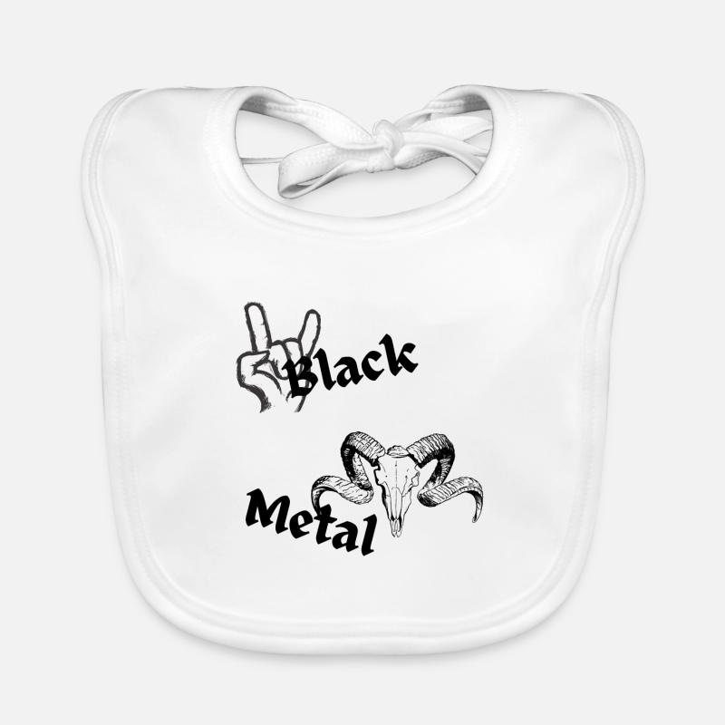 Black Metal - Baby Bio-Lätzchen - Weiß