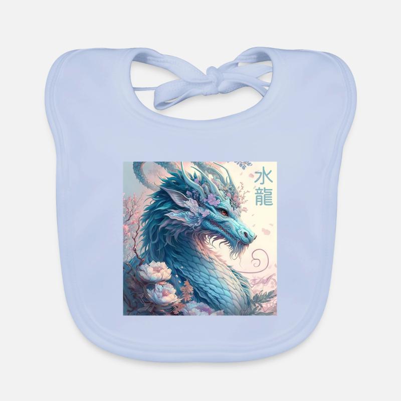 Dragon d’eau bleue Bavoir bio Bébé