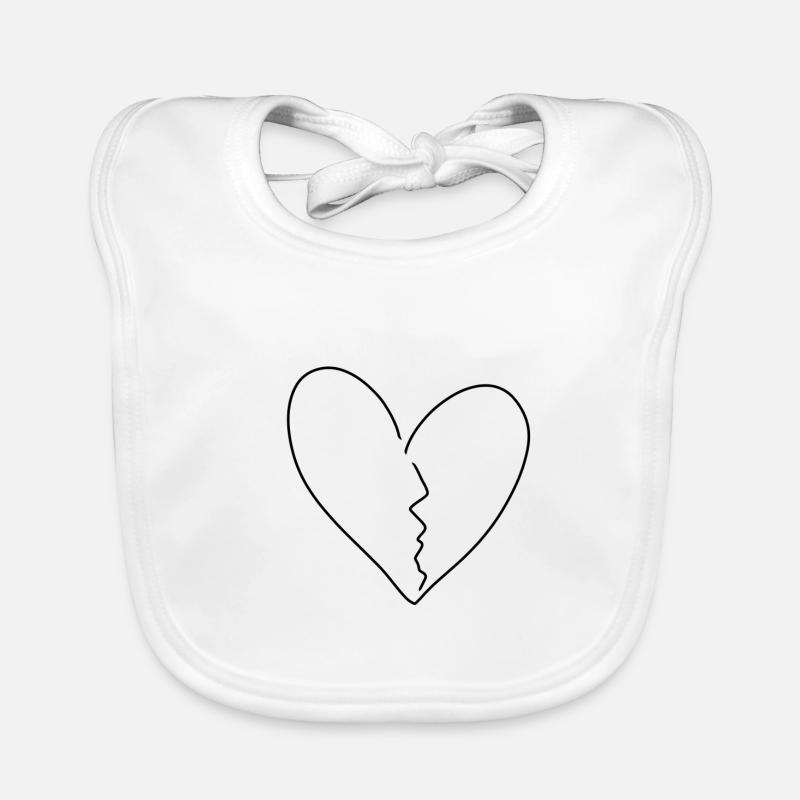 broken heart Organic Baby Bibs