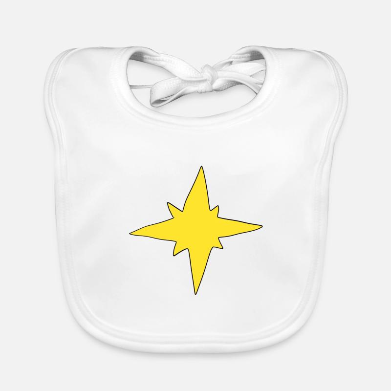 Star symbol yellow Organic Baby Bibs