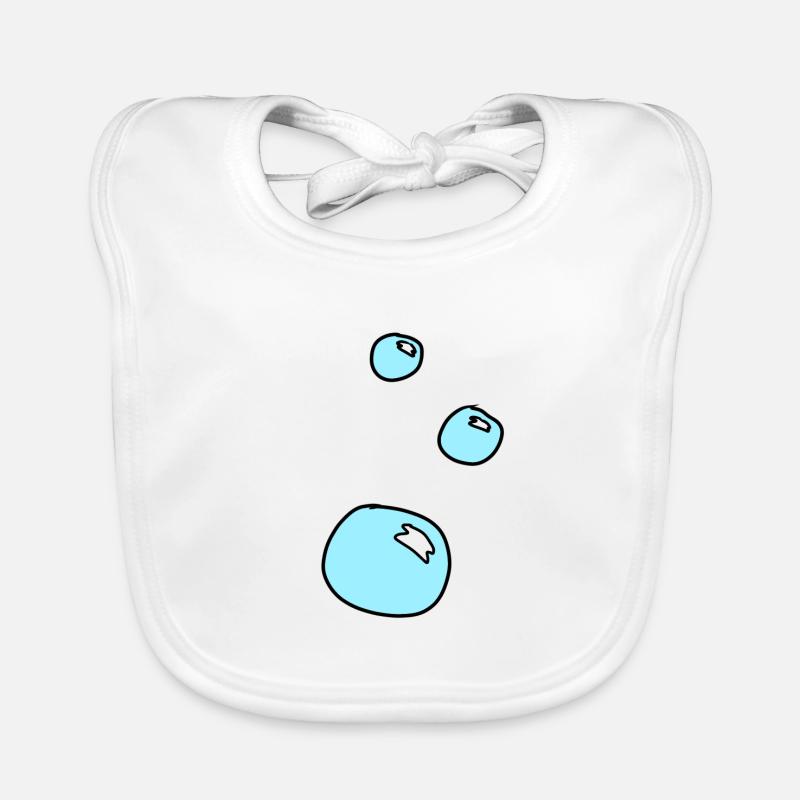 Soap Bubbles Circles Shape Water Blue Organic Baby Bibs