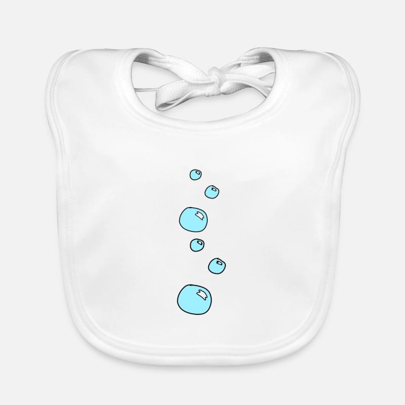 Soap Bubbles Circles Shape Water Shape Blue Organic Baby Bibs