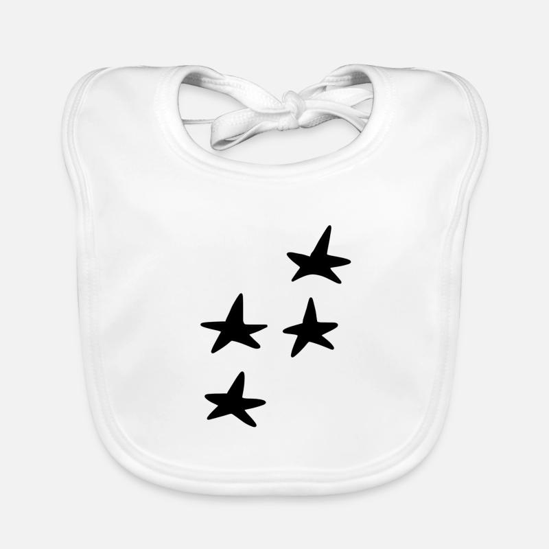 Pattern Four Star Star Symbol Shape Organic Baby Bibs