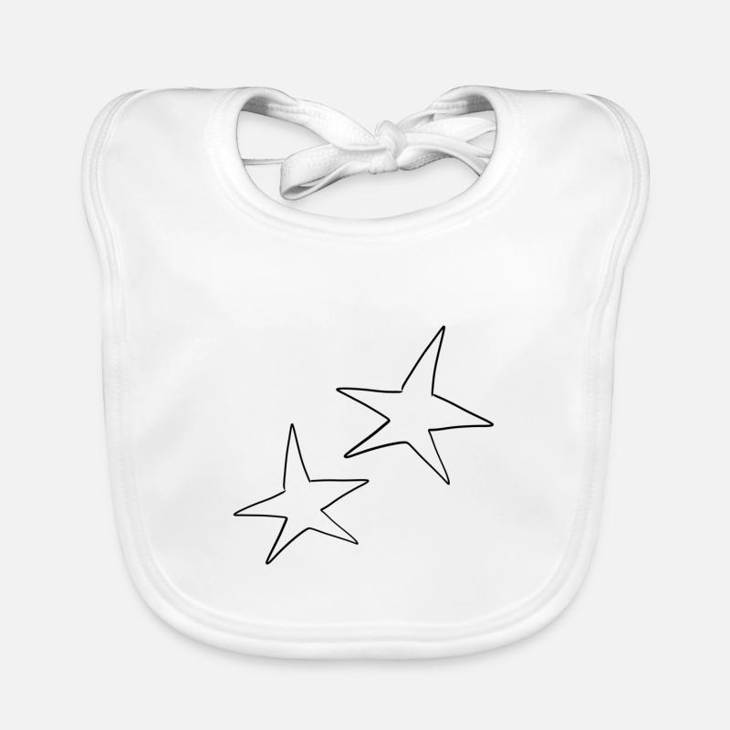 Star Symbol Shape Two Stars Organic Baby Bibs