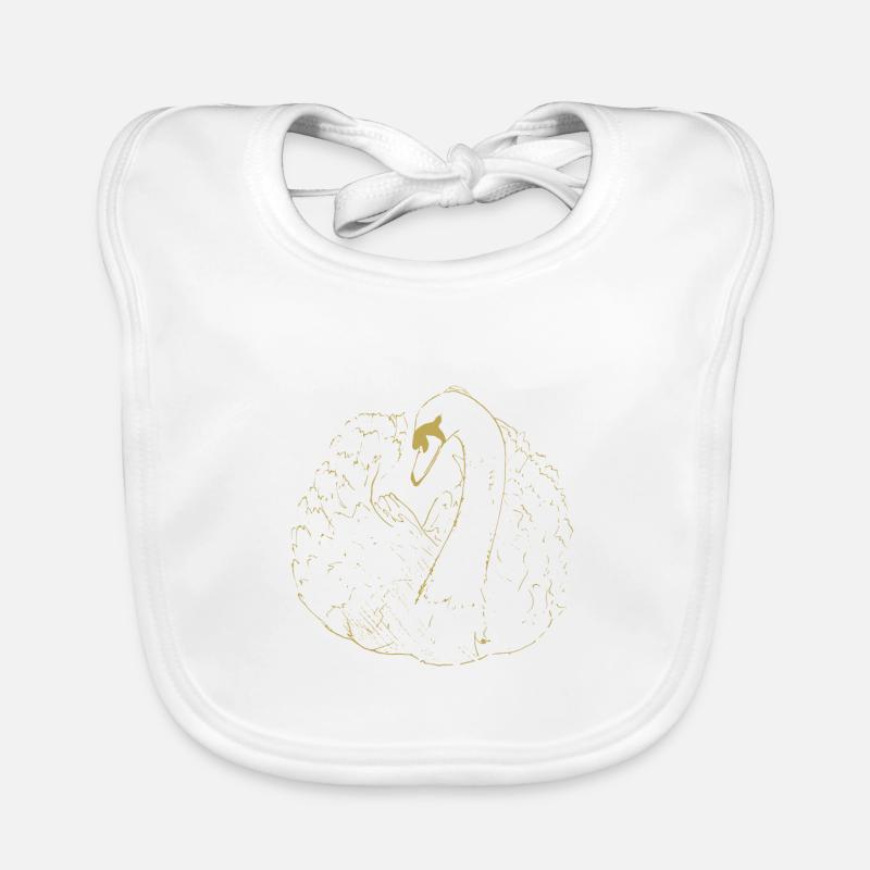 Illustrierte Designs mit Schwan Baby Bio-Lätzchen