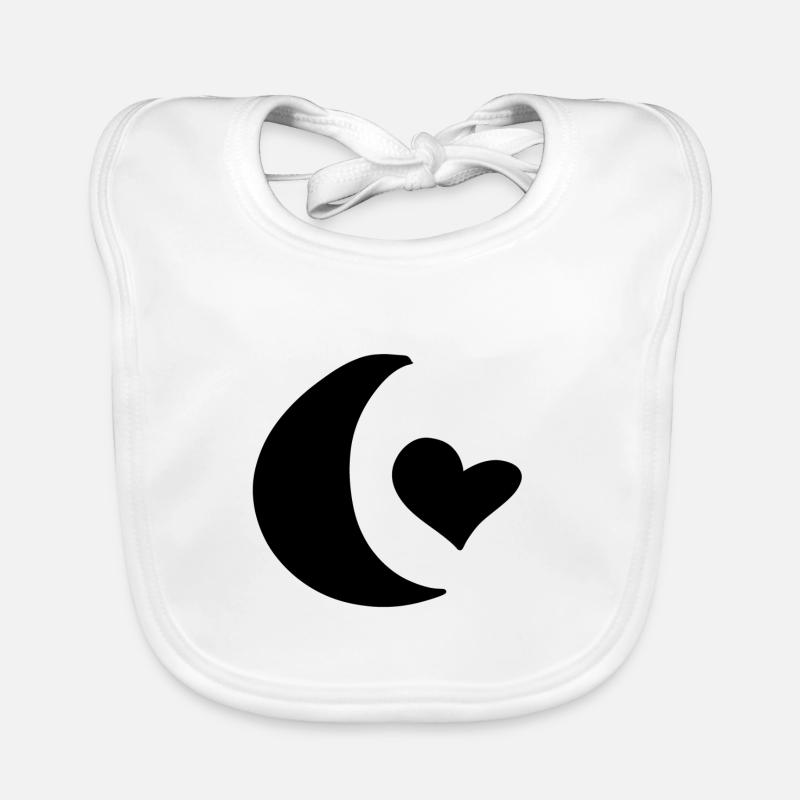 Symbole de lune forme amour coeur Bavoir bio Bébé