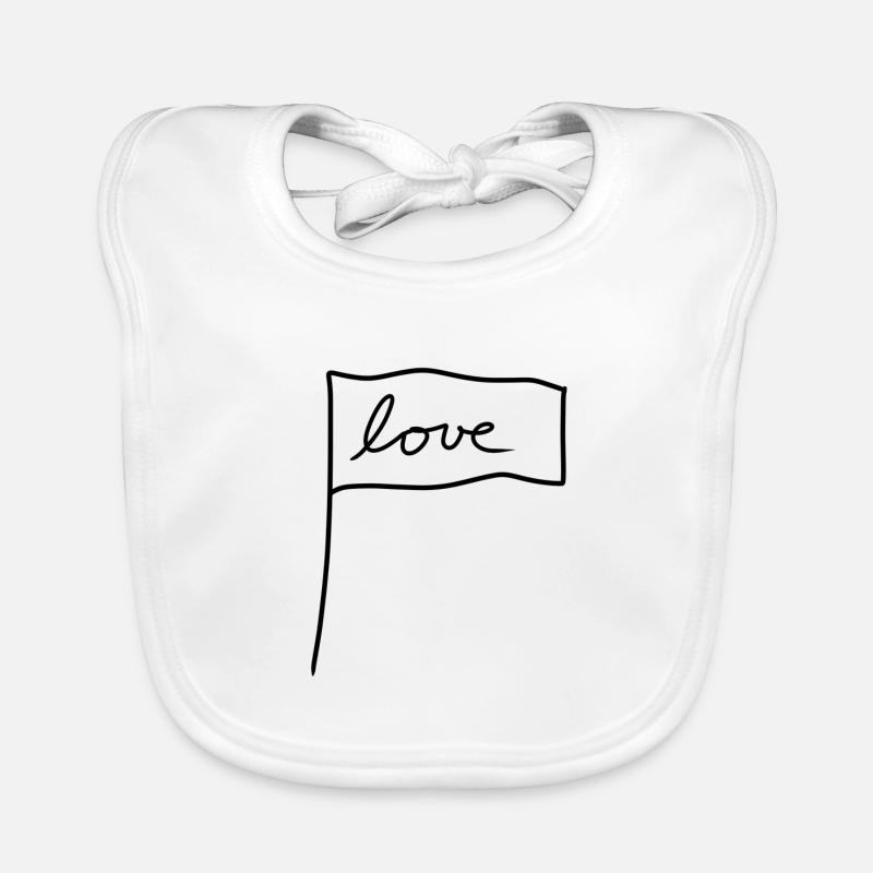 Drapeau Symbole Forme Amour Bavoir bio Bébé
