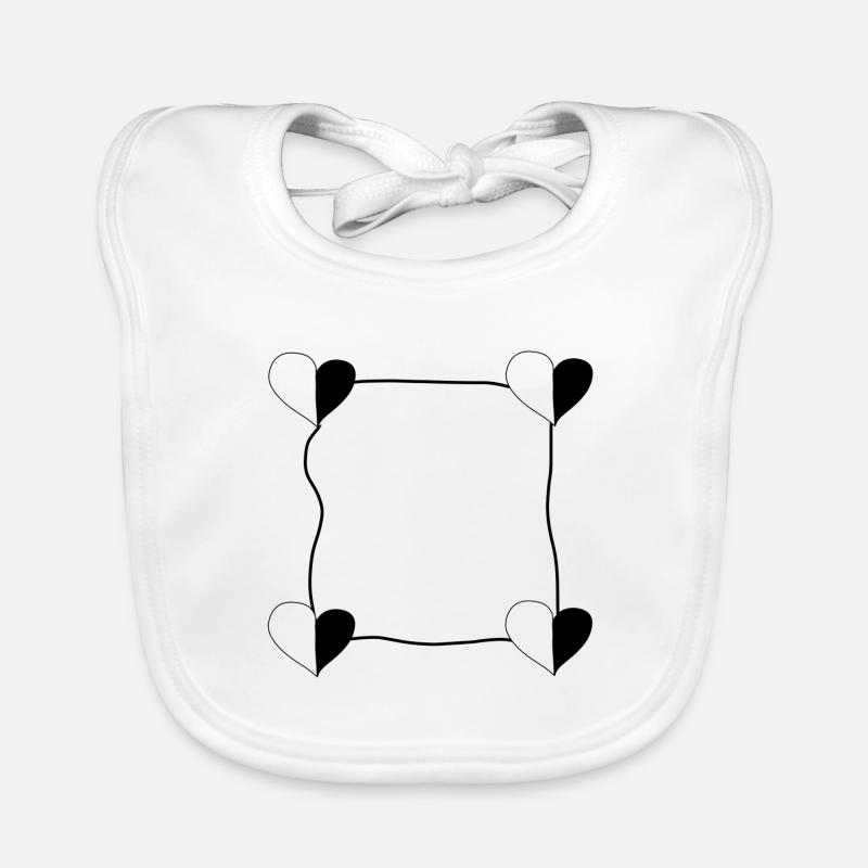 Cadre à quatre cœurs Bavoir bio Bébé