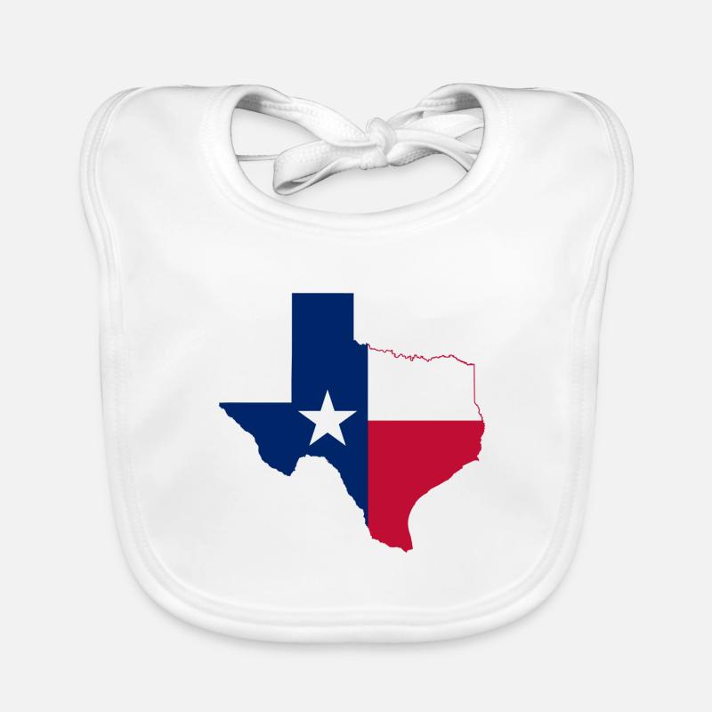 Texas map - Organic Baby Bibs - white