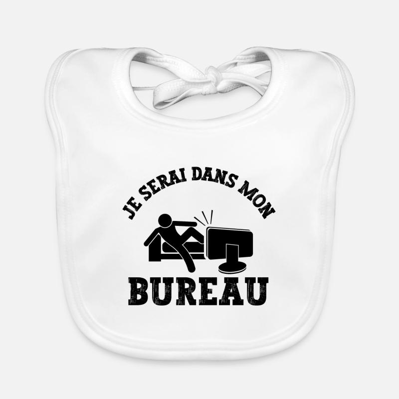 je serai dans mon bureau Bavoir bio Bébé