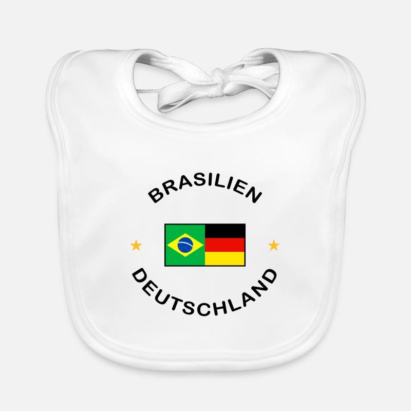 Brazil and Germany flag Organic Baby Bibs