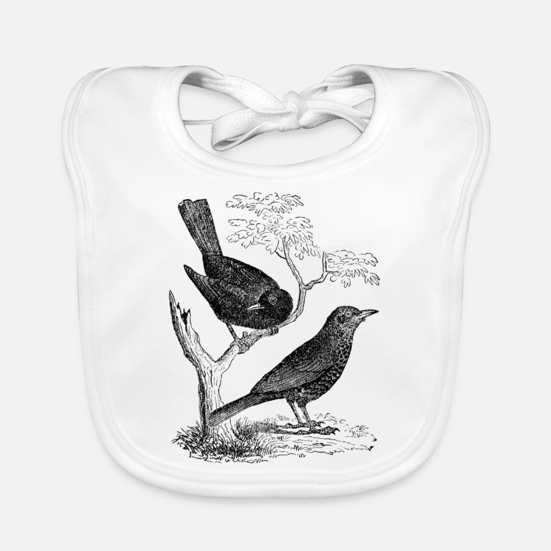 Amsel - Baby Bio-Lätzchen - Weiß