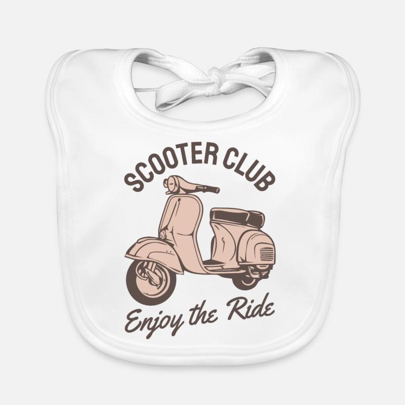 Motorroller Roller Rollerfahrer Geschenk Baby Bio-Lätzchen