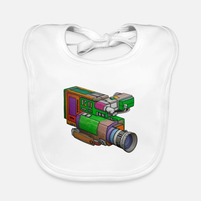 Graffiti Camcorder Organic Baby Bibs