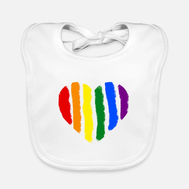 Rainbow Heart Baby Bio-Lätzchen