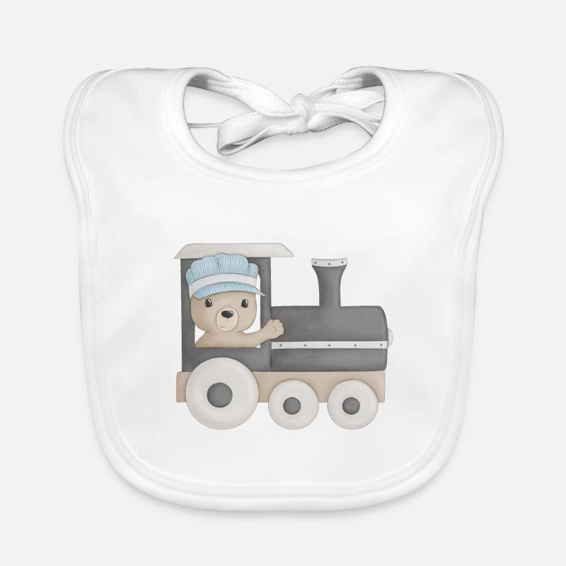 ours mignon dans le train Bavoir bio Bébé
