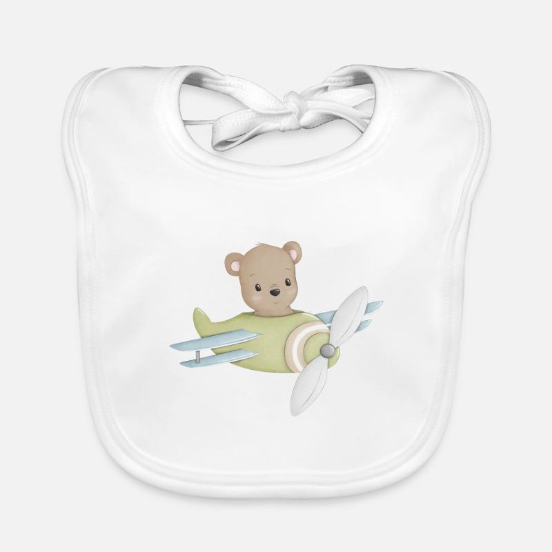 Ours dans l’avion Bavoir bio Bébé