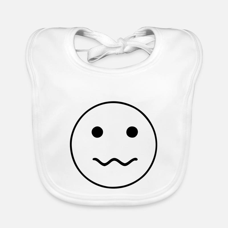 Emoji sketch nervous black Organic Baby Bibs